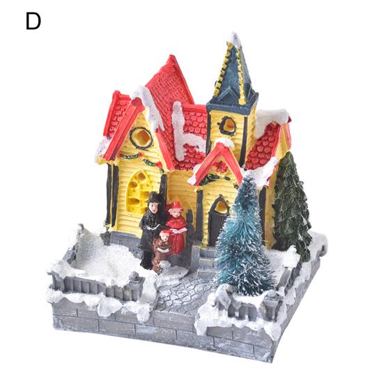 Рождественский домик миниатюрные многоразовые декоративные теплые легкие энергосберегающие рождественские украшения для домашнего декора