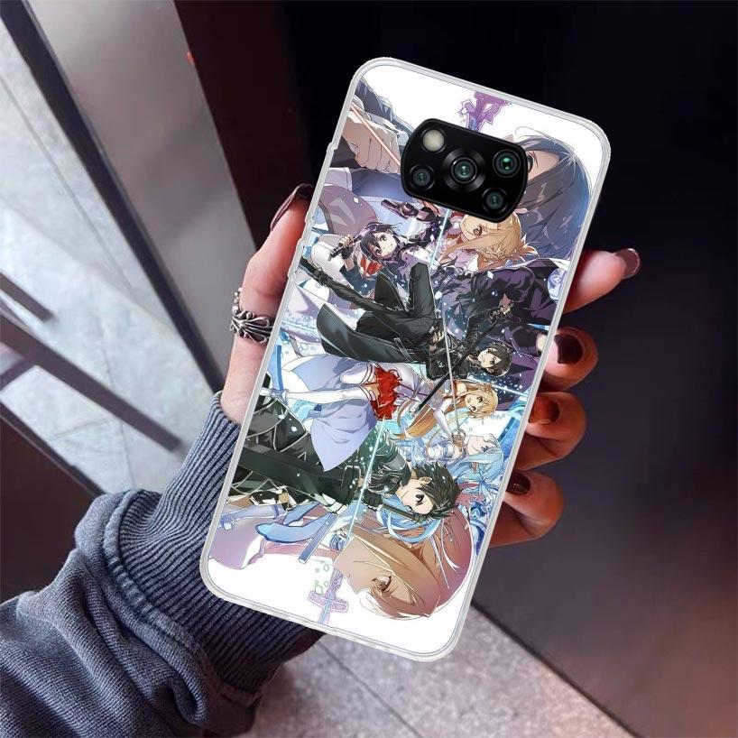 Anime Sword Art Online SAO Phone Case For Xiaomi Poco X5 X6 X7 Pro F7 Ultra M7 Redmi 15C 15 13C 13 12C 12 10 10C 10A 9 9C 9T 9A