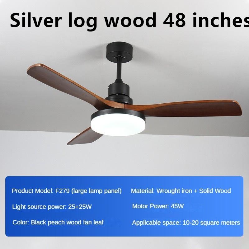 45 Вт бытовой интеллектуальный регулируемый частотный электрический вентилятор для гостиной, светильник из цельного дерева, ретро-вентилятор для ресторана, полный спектр