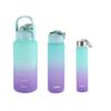 Large Water Bottle Set of 3 For Gym, School, Office And Outdoor Use, BPA-Free Plastic, Stylish Purple Lightweight Hydration Bottles With Markings