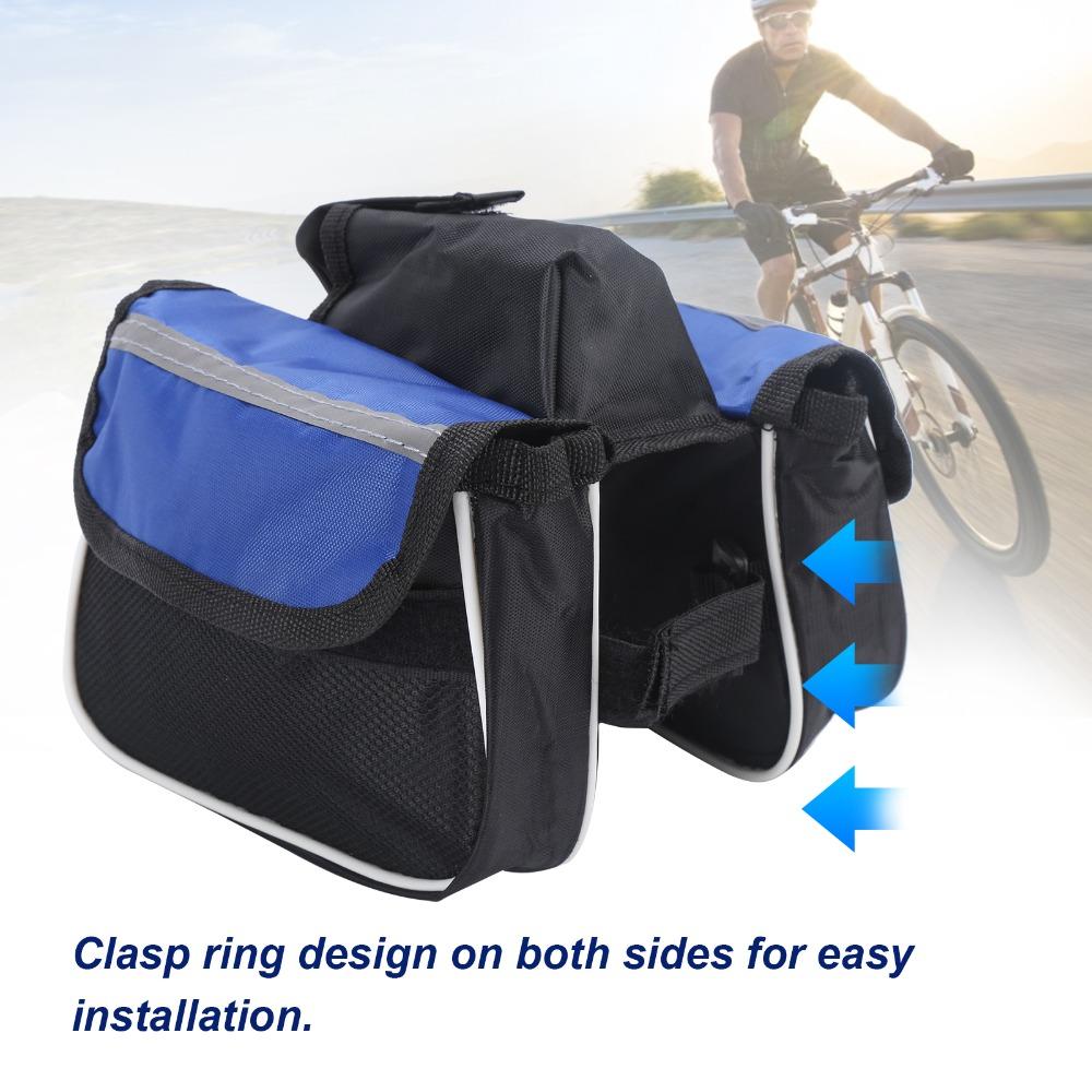 2PCS Hanging Bicycle Front Beam Bag 600D Oxford cloth Bike Frame Bag Mountain Biking