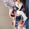 Japanese Kimono Style Sexy Cosplay Costume for Women, Anime Game Role Play Outfit, Printed Polyester Geisha Dress