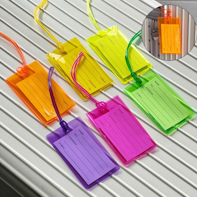 Бирка для багажа Радуга Красочные Гибкие Чемоданы Бирка Водонепроницаемый Имя ID Этикетки Идентификатор Багажа Прозрачный Для Путешествий