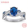 Lindon Classic 925 Sterling Silver Zircon Ring Ladies Jewelry Wedding Promise Party Gift