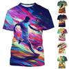New Fashion Sports Cool Men's 3D Printed T-Shirt Street Casual and Comfortable Round Neck Top Football Patterns Kids T Shirt
