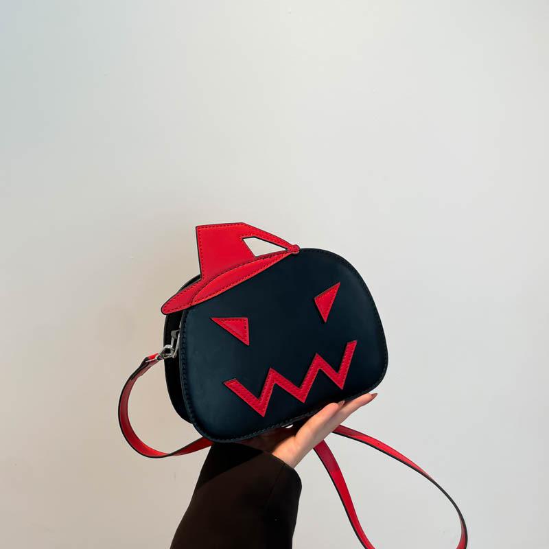 2024 Новая сумка-сумка в виде тыквы на Хэллоуин, женская сумка-мессенджер на одно плечо, модная, повседневная, простая и забавная маленькая сумка.