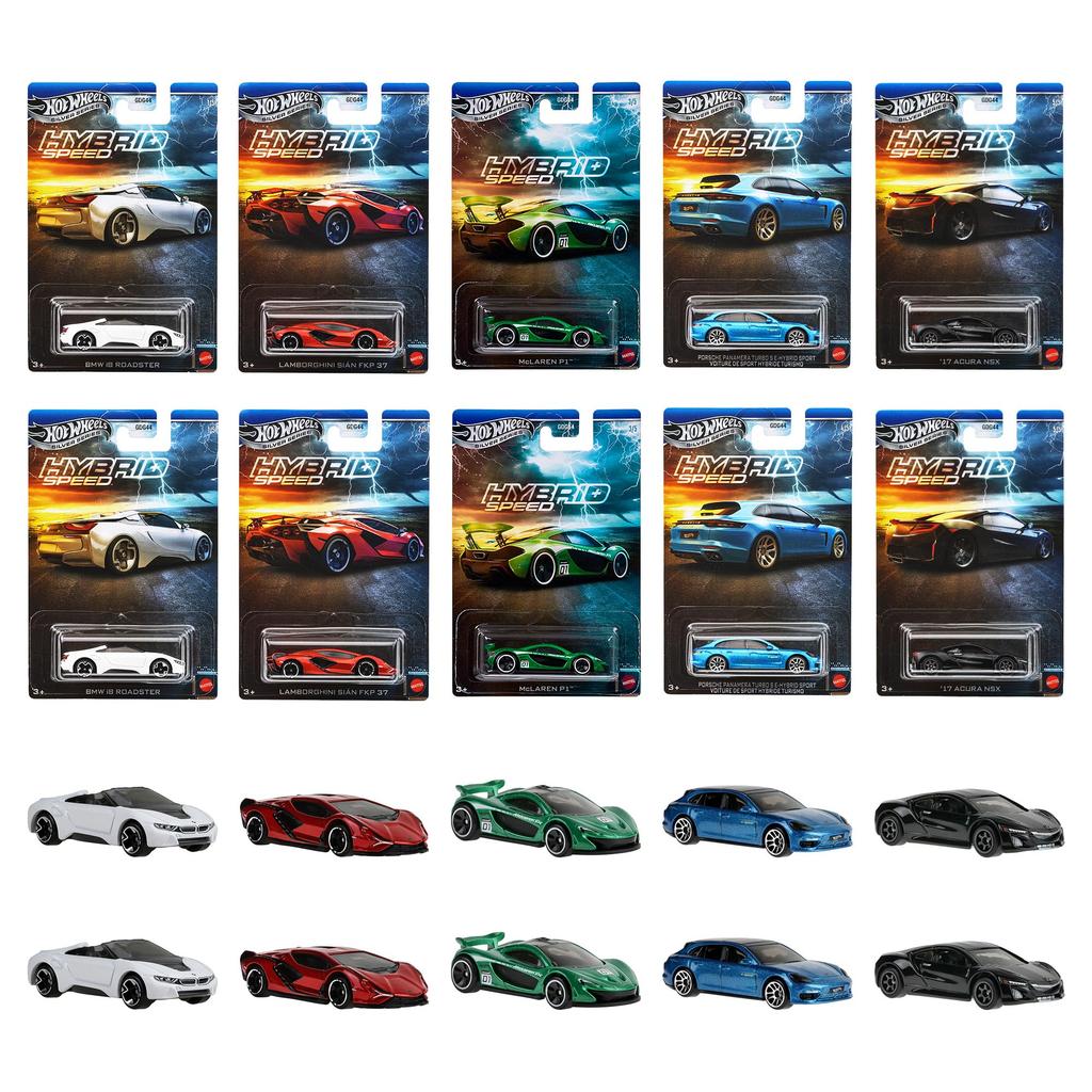Hot Wheels Тематический автомобильный ассортимент Гибридная скорость Литой металл Коробка веков - Игрушки для катания, Машинки, 10, 3+, Разноцветный GDG44-987P