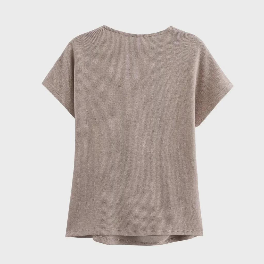 Women's Round Neck Knitted Top + A-Line Skirt Set