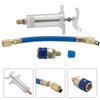Car 30Ml 1Oz A/C Oil/Dye Injector with Low Side Quick Coupler Adapter 1/4 Air Conditioning Automotive Oiler Injection Syringe