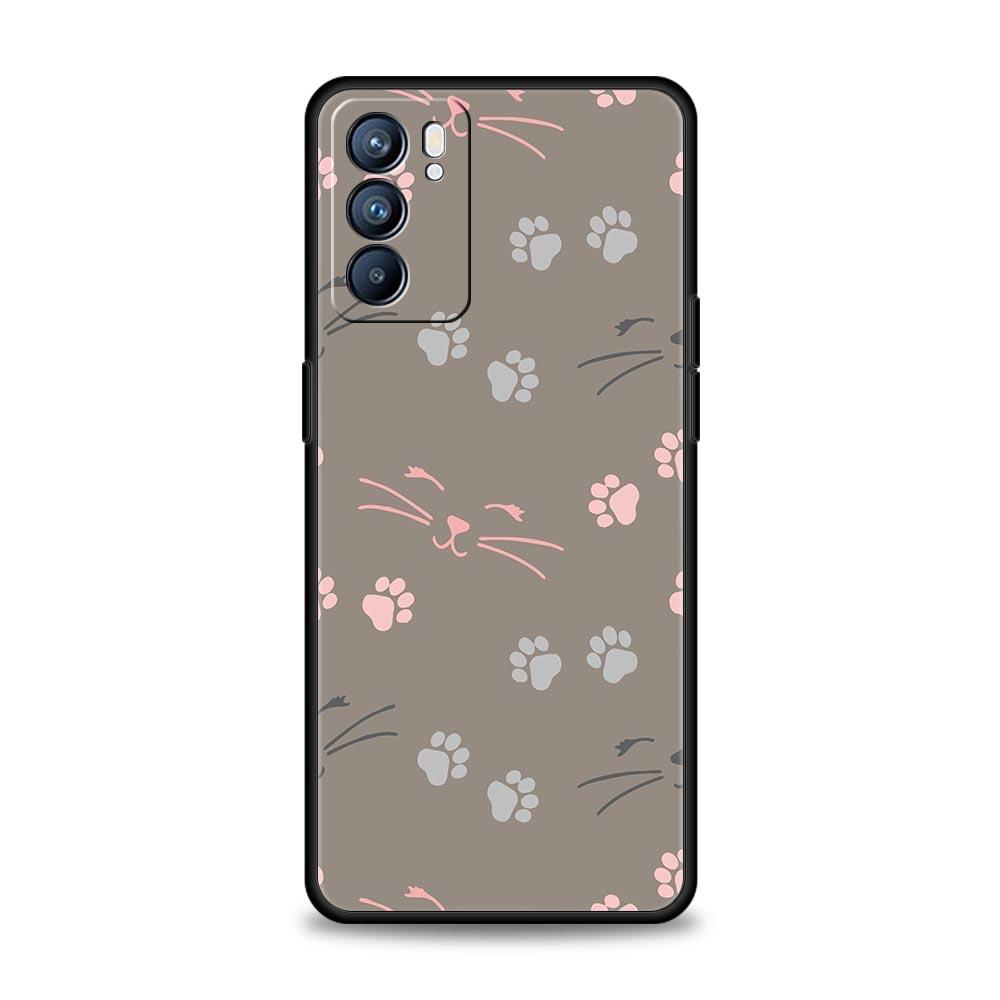 Абстрактный Креативный Кот Линия Чехол Для Телефона Для Oppo Reno 13 12 11 10 7 F Find X5 X6 A98 A80 A79 A78 A57 A54 A31 A17 Pro 5G Мягкий ТПУ
