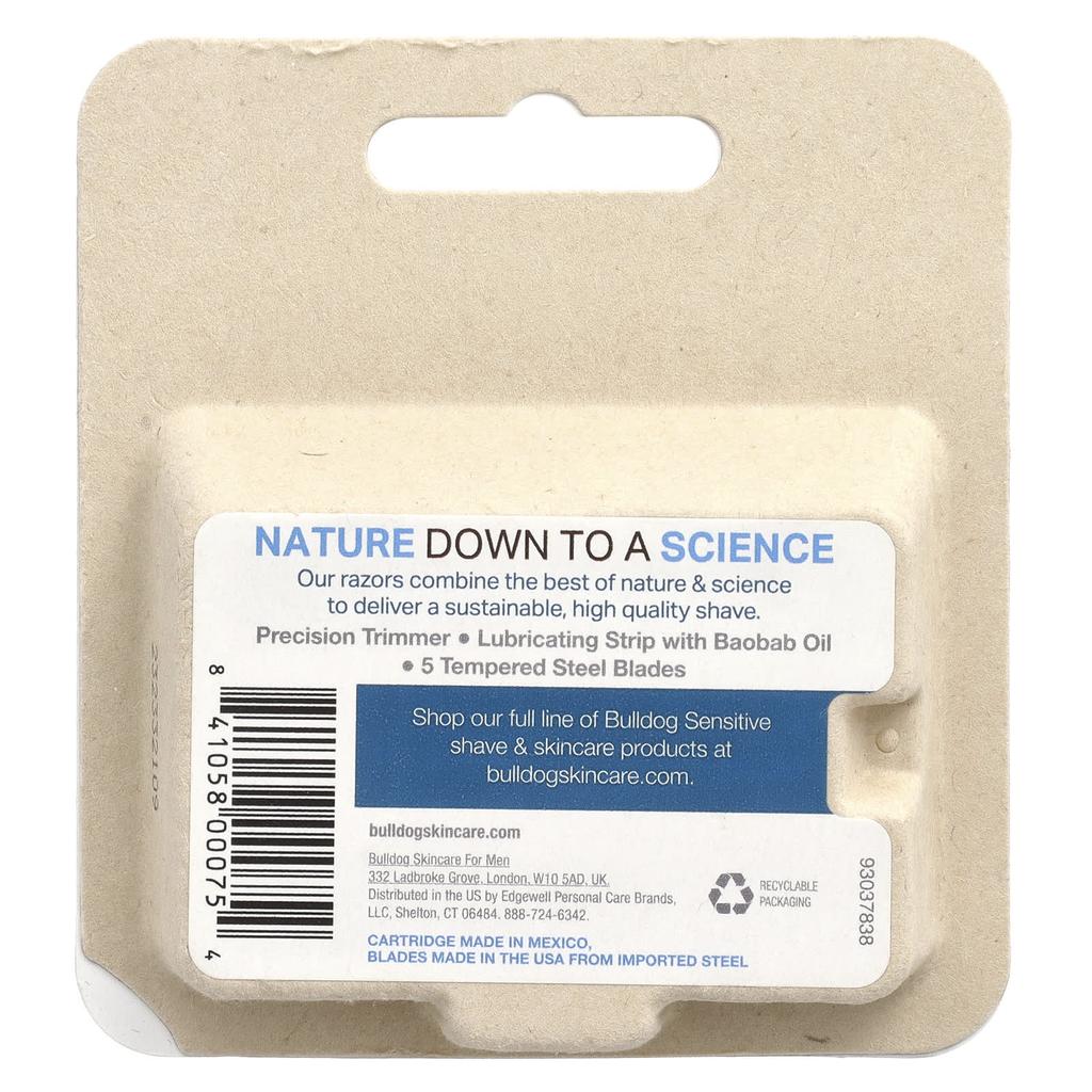Чувствительное стальное лезвие + масло баобаба, 4 картриджа