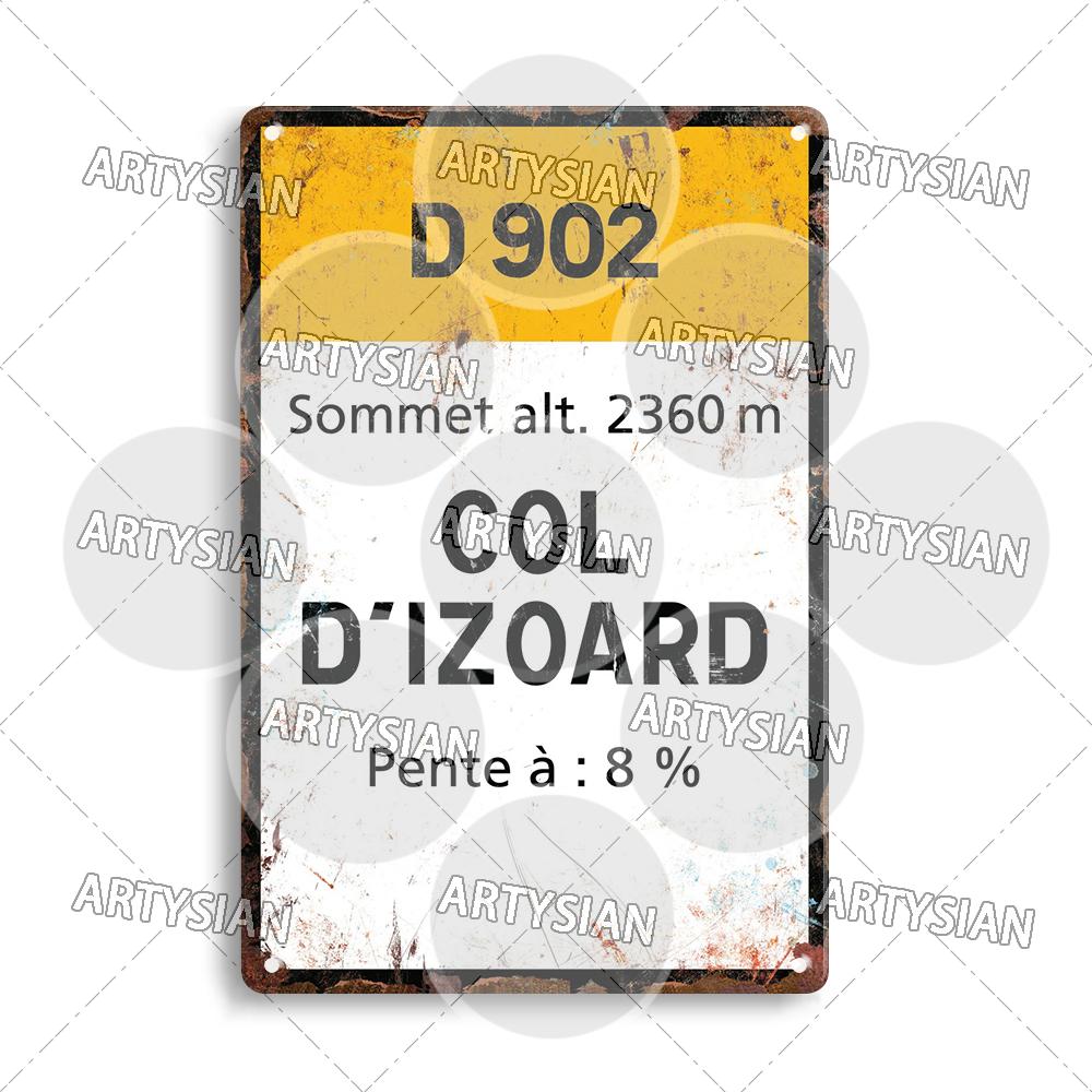 Тур де Франс Велоспорт Гонка Велоспорт Ориентир Металлическая табличка Дорожные знаки Croix de FER Madeleine Tourmalet Luz-Ardiden Loze