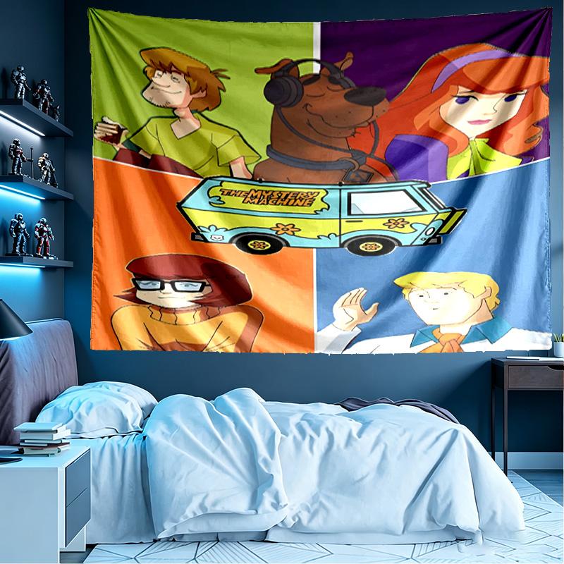 Scooby Print Tapestry, Lightweight Wall Hanging, for Bedroom, Dorm, Living Room, Home Art Decor, Birthday Christmas Gift for Friends