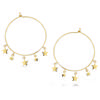 [R1684] - Gold Plated Hoop Earrings 'Une Etoile Est Née' Gold - 30 Mm 5 Mm