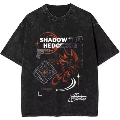 Японские Тени Еж Постиранный Прибытие Мужская Одежда Футболка Homme Графические Футболки Мужская Футболка для Мужчин Ropa Hombre
