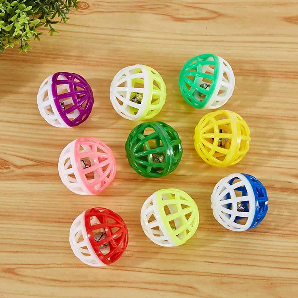 10/30/50pcs 3.8cm Hollow PET Plastic Interactive Cat Toys Training Tools Throw Ball Pet Supplies