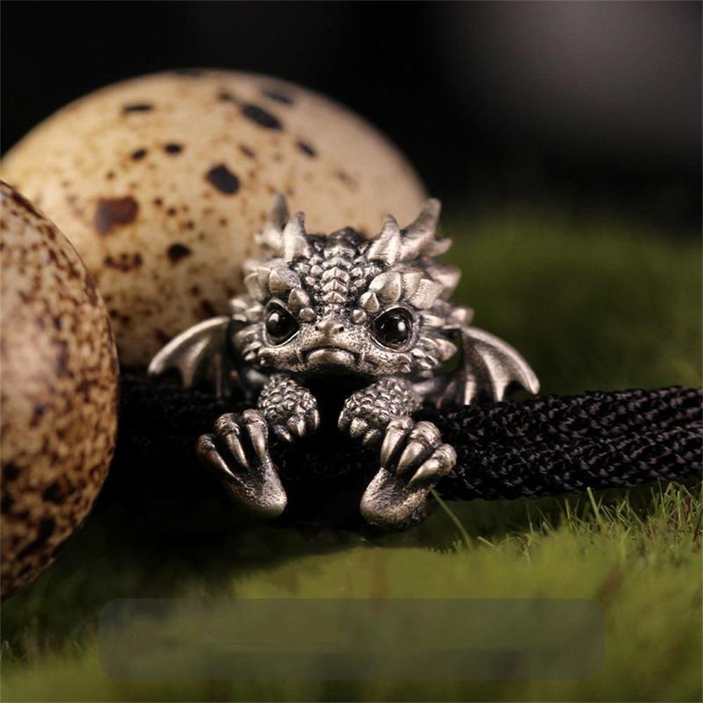 Регулируемый браслет из красной веревки в винтажном стиле, ручной работы, модный браслет-манжета с драконом