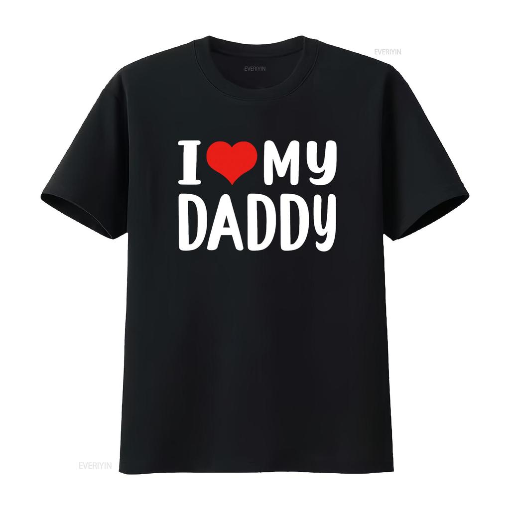 I love my daddy T Shirt vintage Washed streetwear Versatile Top For Everyday Wear Comfortable Unisex Casual fashion Soft