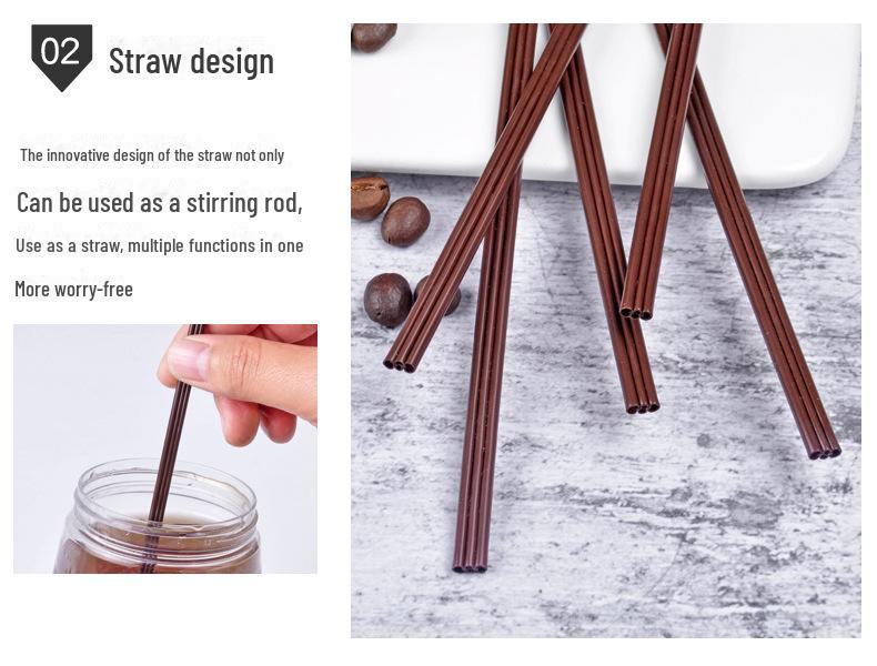 Разлагаемая трубочка для помешивания кофе из PLA, с тремя отверстиями, одноразовая для горячих напитков и чая с молоком