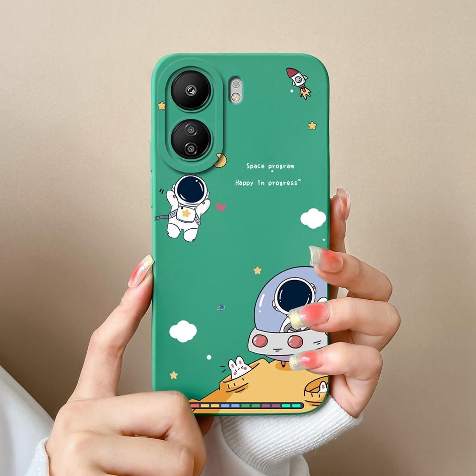 Для Xiaomi Redmi K70 Pro K70E 13C Note 13 Pro + K60 Ultra 13R задняя крышка Роскошный матовый жидкий силикон противоударный защитный бампер для астронавта