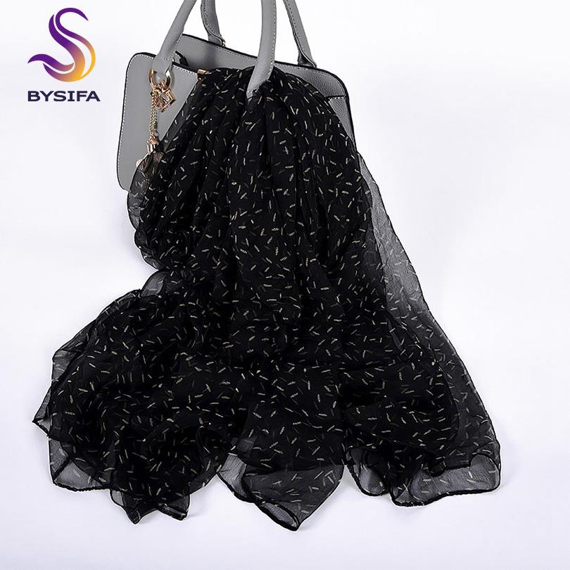 [BYSIFA] Женский шелковый шарф Новый роскошный бренд Синий Розовый Длинные шарфы Элегантный шарф на шею из чистого шелка Пляжные шали Накидки Фуляр