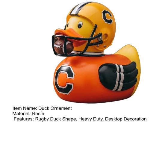 Rugby Football Duck Figurine Cartoon Duck Statue Animal Sculpture Home Office Desktop Bookshelf Decoration Ornament