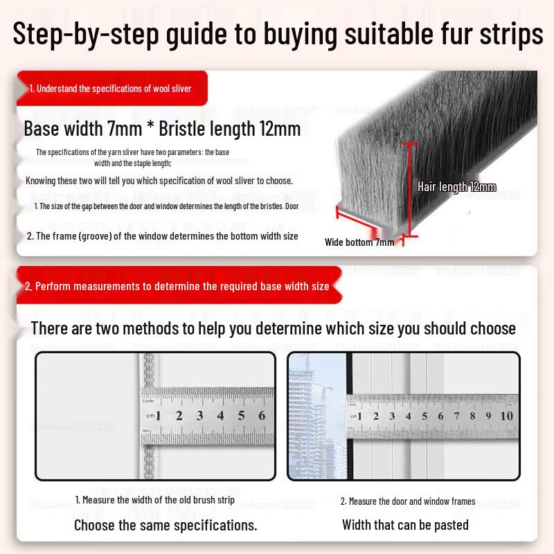 Self-Adhesive Door & Window Brush Seal Weatherstrip