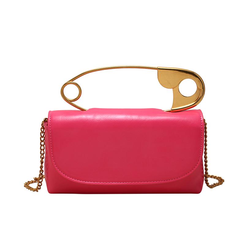 Woman Shoulder Bags Personality Pin Handbag High Quality PU Messenger Bag Fashion Chain Crossbody Bag Brand Female Dinner Bag