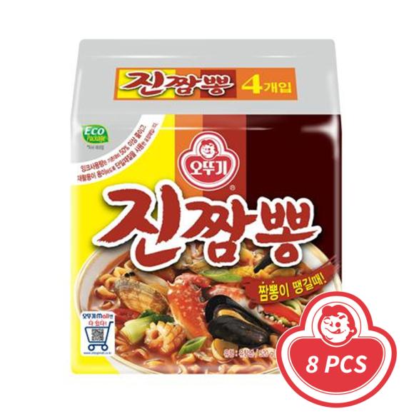 Ottogi Spicy Seafood Ramen/Jin-Jjamg-Bbong Pack 130g X 4 (2 Options)