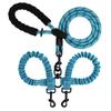 New 13-color One-to-two Double-headed Pet Leash Anti-winding Telescopic Elastic Nylon Leash