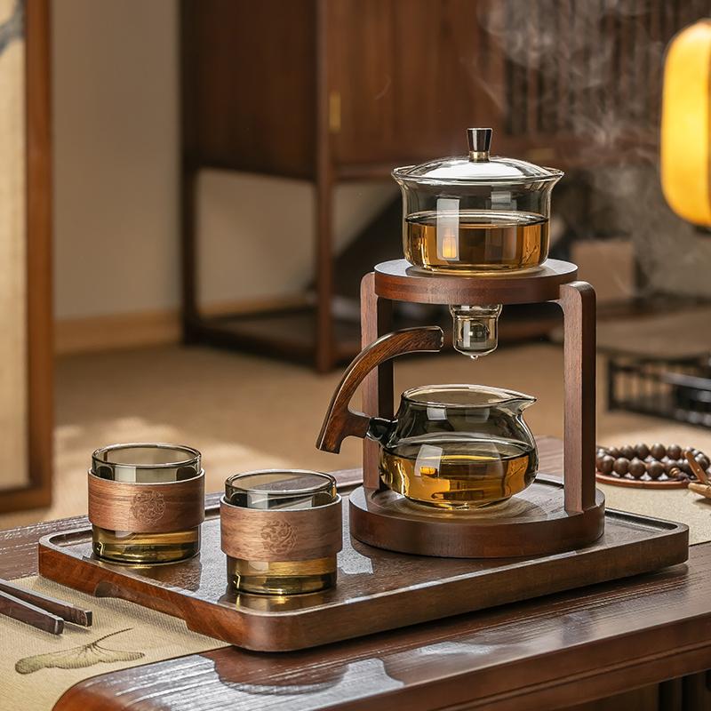 Magnetic Automatic Glass Teapot, Elegant Turkish Black Teapot, Stylish Tea Set for Office Use, Perfect Gift for Tea Lovers