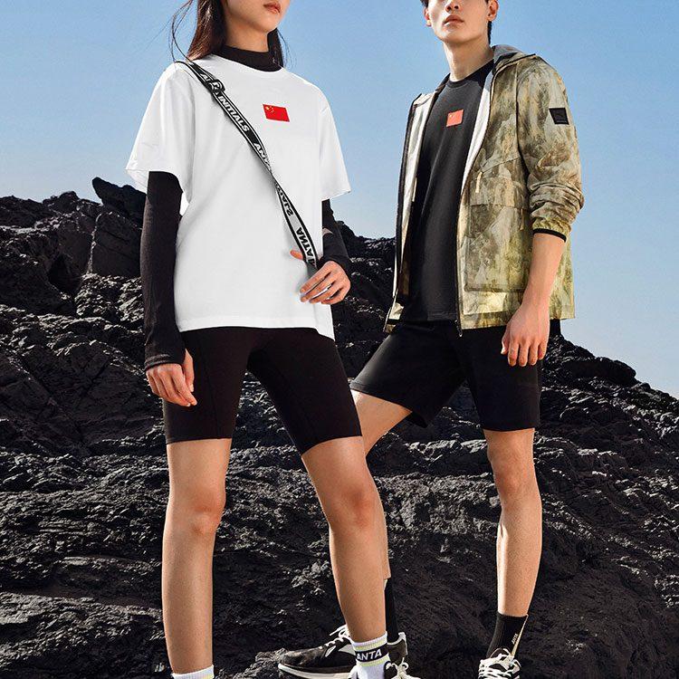 Anta Crew Neck Fitted Straight Fit Short Sleeved T Shirt Unisex White 162220137-1