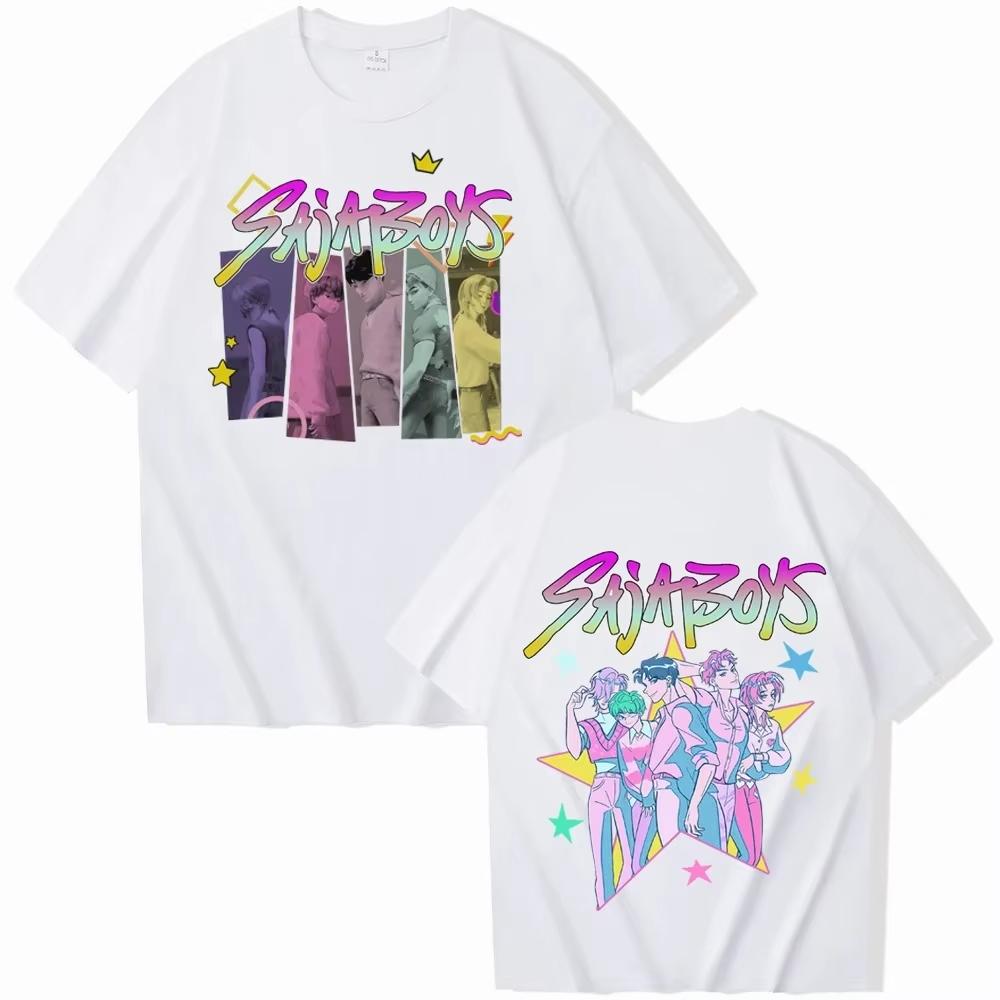 Kpop Охотники на демонов Фанмерч Мира Руми Зои Хантрикс Футболка Летние графические футболки Подарок для фанатов Женские Мужские Повседневные Хлопковые Футболки Оверсайз