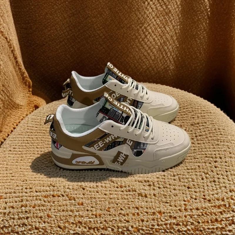 Мода 2025 новая мужская обувь на весну, дышащая, нишевая, трендовая, универсальная, повседневная обувь для скейтборда, спортивная обувь с увеличением роста