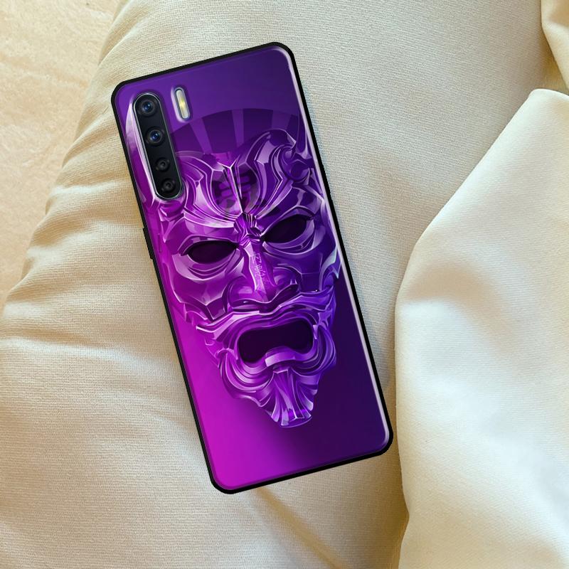 Japanese Oni Hannya Demon Mask Case For Oppo A60 A80 A40 A15 A16 A17 A57 A94 A74 A54 A76 A96 A18 A38 A58 A78 A98 A6 A5 Pro
