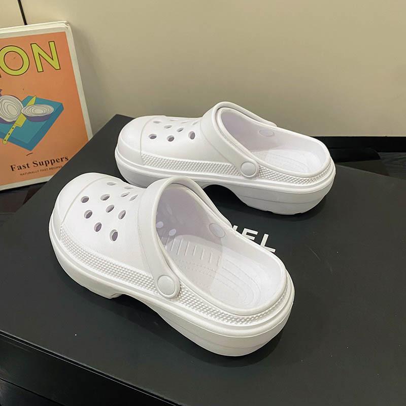 2025 новая верхняя одежда дырявые туфли на платформе летние сандалии для отдыха на море модный тренд наступая на дерьмо eva крутые тапочки