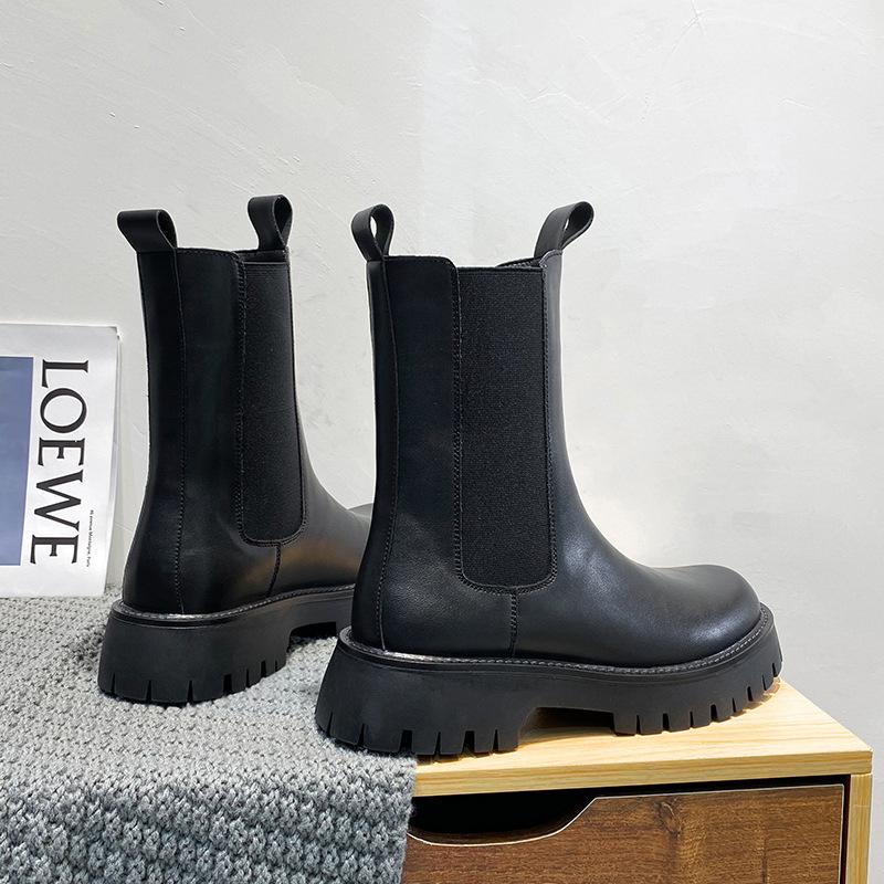 Прямые поставки Martin Boots Осенние дышащие мужские кожаные туфли средней и высокой высоты Ботинки Tooling Boots Корейская версия Британский стиль Короткие ботинки 9612-T