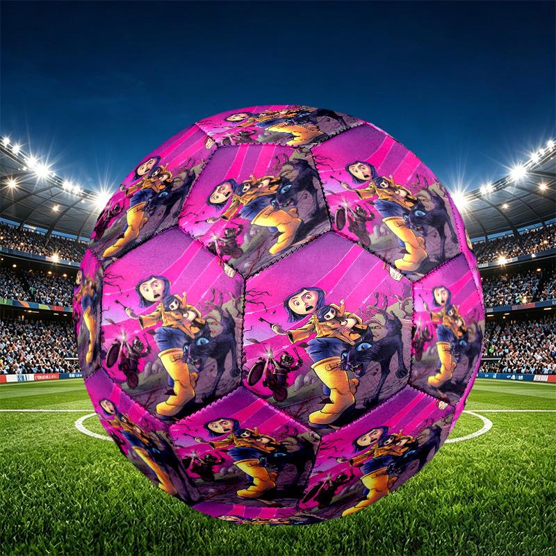 Coraline Print Size 5 Soccer Ball, PU Wear Resistant Football for Match Training and Daily Practice, Birthday Gift for Soccer Fans