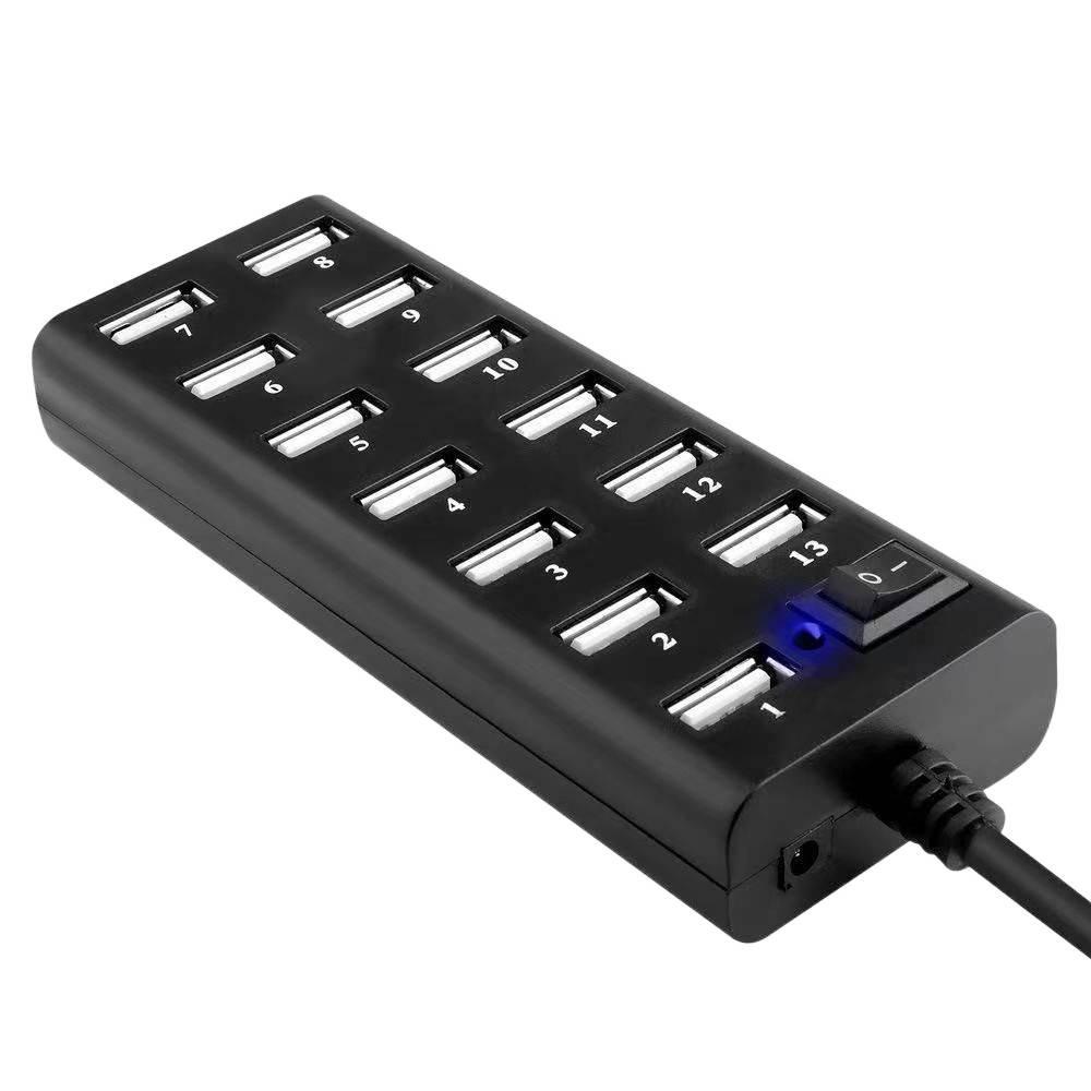 Высокоскоростной многофункциональный USB-хаб на 13 портов и сетевой фильтр