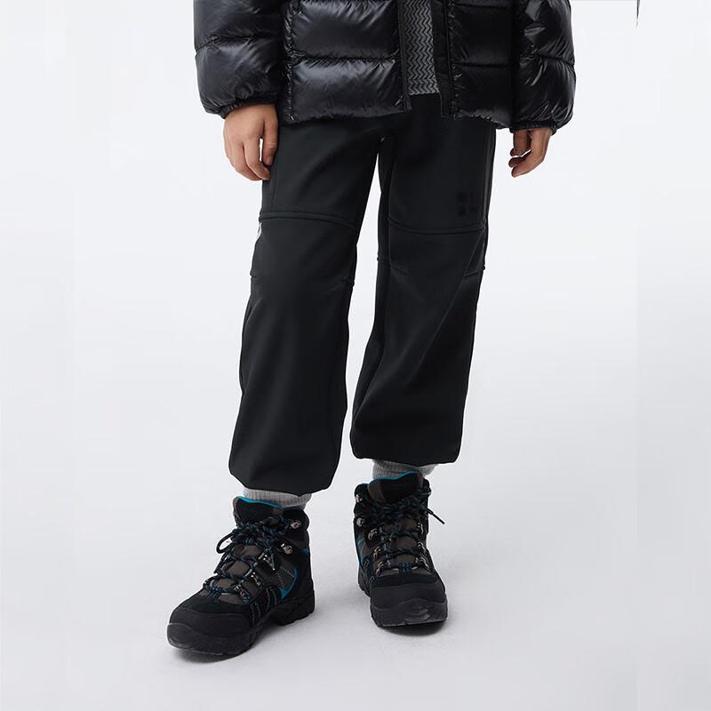 Forest Tang Double-Layer Plush Kids' Soft Shell Sports Pants