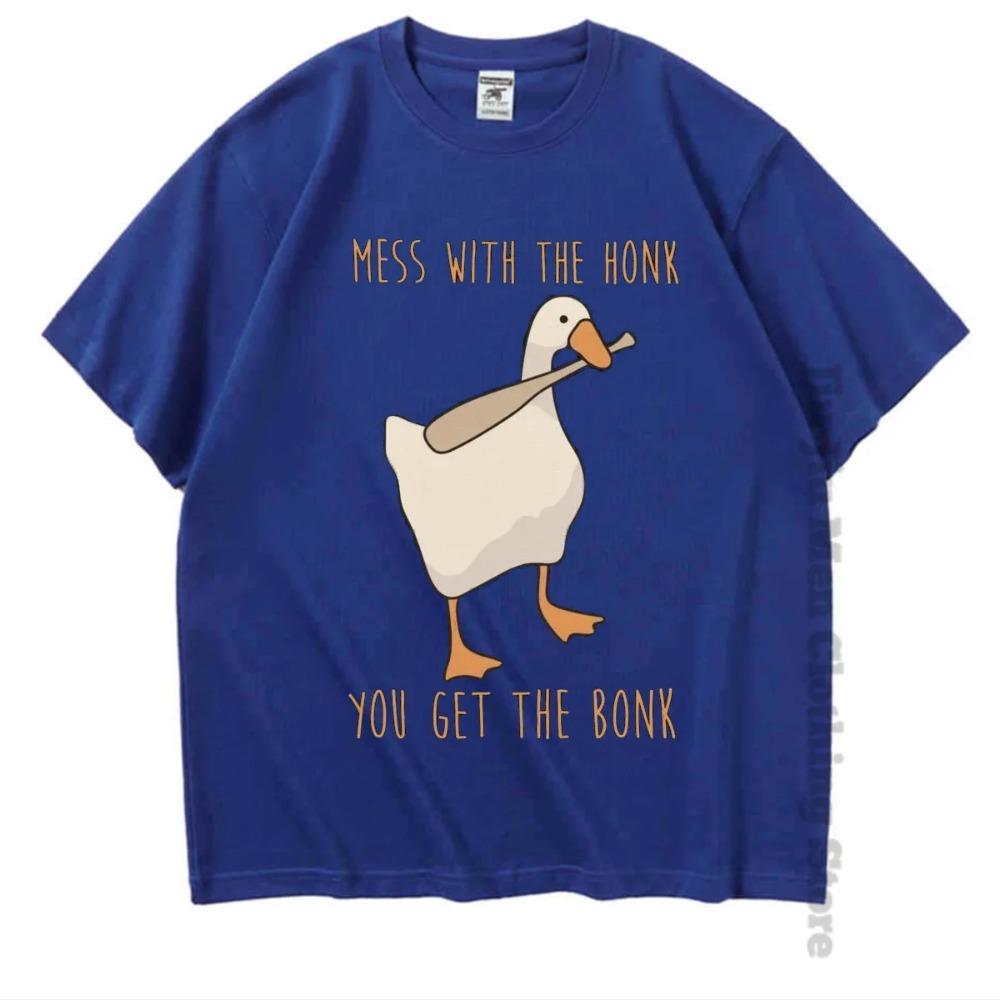 Летние модные мужские футболки с забавными топами без названия Goose Game для мужчин и женщин, хлопковая свободная футболка Mess With The Honk You Get The Bonk