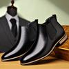Men's Classic Retro Chelsea Short Boots Mens Fashion Ankle Boot Men British Style Leather Boots High-top Casual Shoes 25873 New