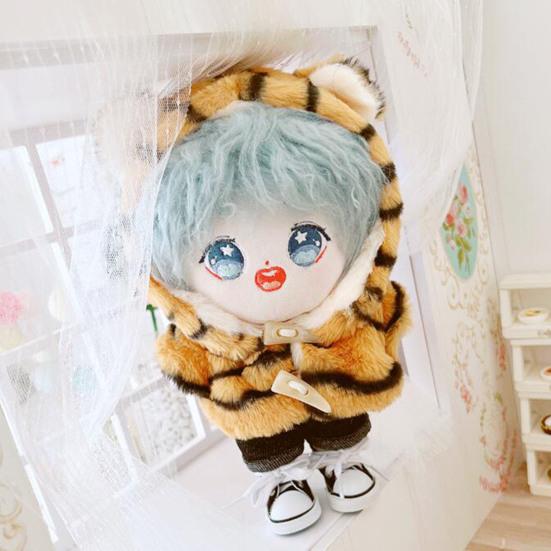 Одежда для куклы Платье с тигровым узором Наряд из ткани для переодевания Красивое пальто с капюшоном и брюки для куклы 20 см