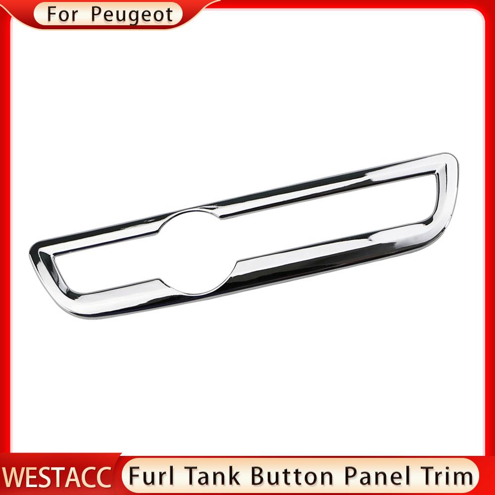Хромированный автомобильный брелок для ключей из АБС-пластика, кнопка топливного бака, панель, декоративная наклейка на рамку для Peugeot 2008 2014-LHD
