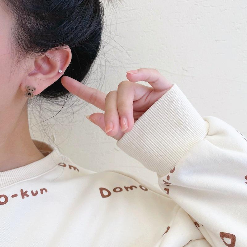 Коричневые флокированные серьги с изображением медведя и кролика, комплект забавных плюшевых маленьких сережек-гвоздиков, серьги с животными для женщин и девочек, ювелирные изделия, подарки