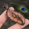 Red Sunstone Gemstone Copper Wire Wrap Jewelry Pendant 2.96
