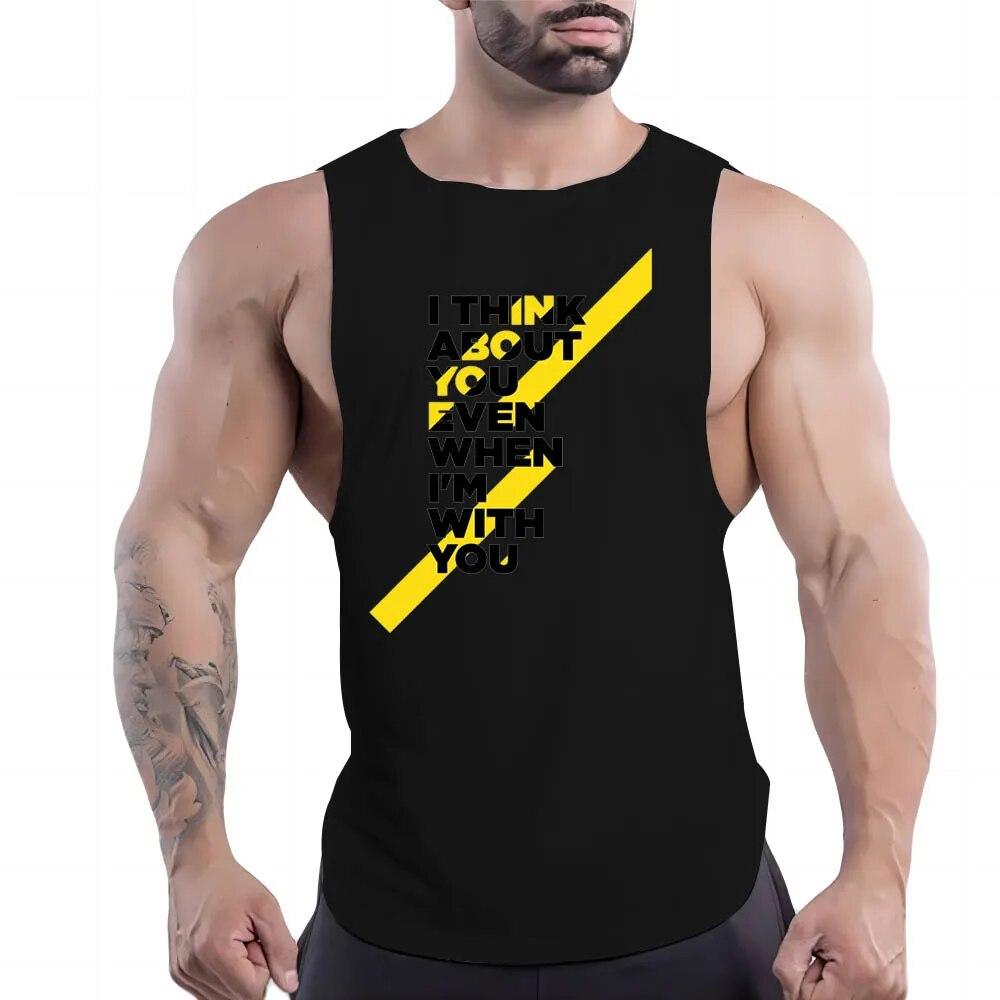 Летняя мужская повседневная спортивная жилетка с круглым вырезом для взрослых, креативная модная простая трендовая дышащая футболка без рукавов с 2d принтом алфавита