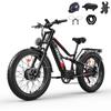 TIFGALOP ES7 PRO All Terrain Electric Bike 26 Inch Fat Tires 52V750W*2 Motor 40-80KM Range 52V21AH Battery E-Mountain Bike