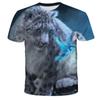 1-14 Years Children Short Sleeve T-Shirts Tiger Lion Animals Tshirt Baby Boys Girls Kids Summer Clothes Casual Oversized Tops