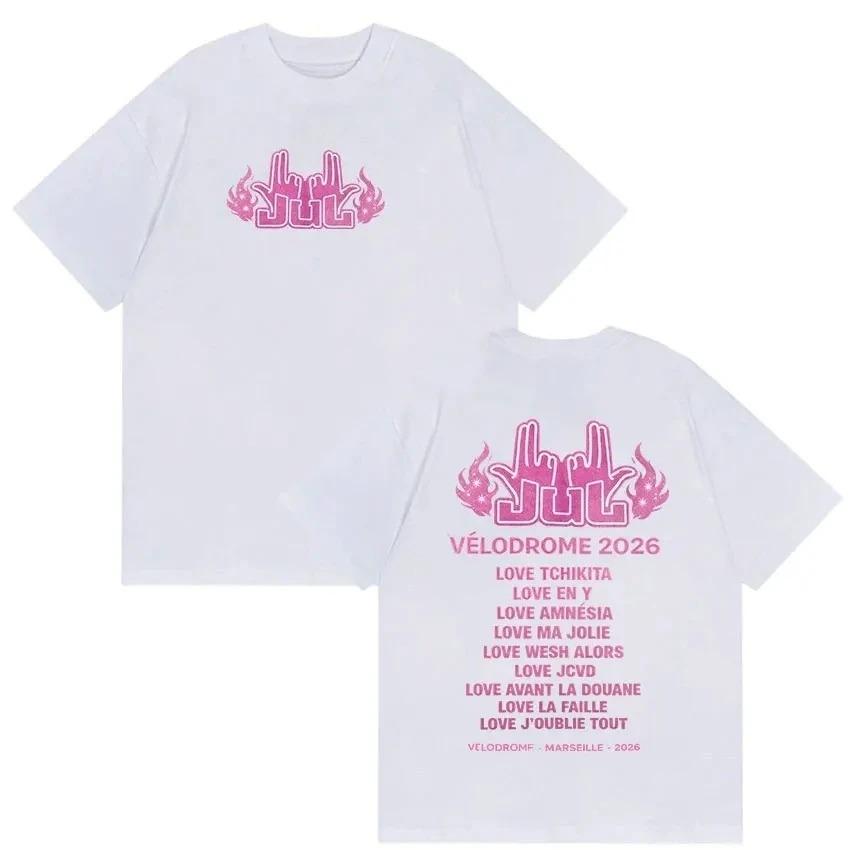 Jul Velodrome 2026 Concert Tracklist Graphic TShirt French Rapper Unisex Casual Cotton Streetwear Tops TShirt